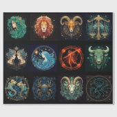 12 Tekens van de Zodiac Mooi Verjaardagscadeau Cadeaupapier (Vlak)