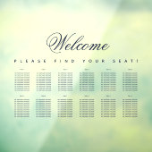 12 Transparante weergave tabel Blauw script Raamsticker (Vel 3)