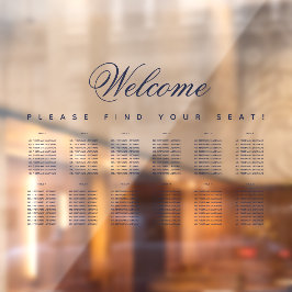 12 Transparante weergave tabel Blauw script Raamsticker