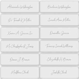 12 Trouwgastnamen Elegant Handgeschreven Schrift Sticker