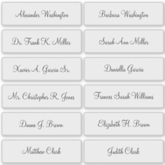 12 Trouwgastnamen Elegant Schrift Sticker