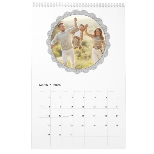 12 Twaalf foto Modern Elegant Collage Family Love Kalender (Mar 2026)