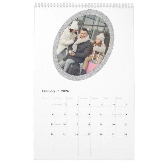 12 Twaalf foto Modern Elegant Collage Family Love Kalender (Feb 2026)