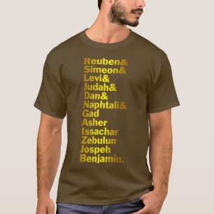 12 Twaalf Israëlische stammen Hebreeuwse Israëliër T-shirt