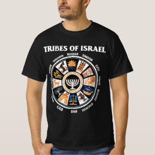 12 Twaalf stammen van Israël Hebreeuwse Israëli Ju T-shirt