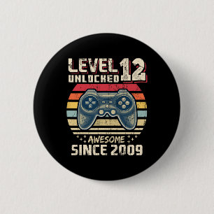12 Unlocked Geweldige 2009 Videospel 12e Verjaarda Ronde Button 5,7 Cm
