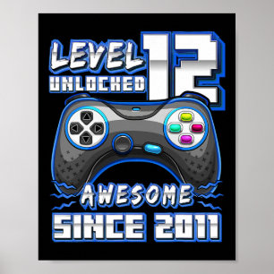 12 Unlocked Geweldige 2011 Videospel 12e Verjaarda Poster
