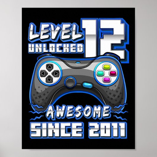 12 Unlocked Geweldige 2011 Videospel 12e Verjaarda Poster (Voorkant)