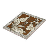 #12 van 12 Repro 1880s Minton Mocha Bird Series Tegeltje (Zijkant)