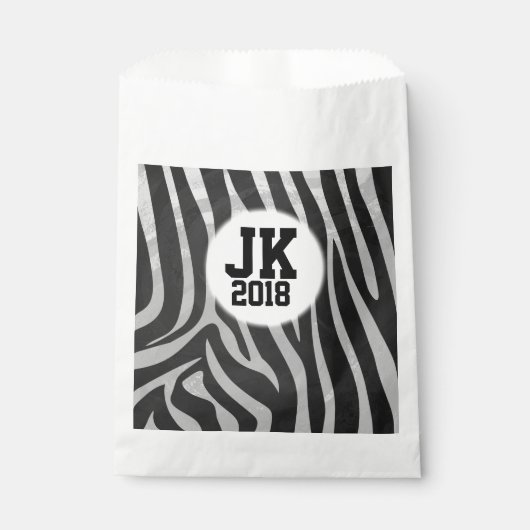 12 van de 12-Zebra - Aangepaste voordelige tas Bedankzakje (Voorkant)