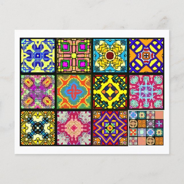 12 Verschillende Tea Bag Tegels - Origami Folding (Voorkant)