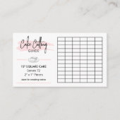 12"Vierkante Cake 2x1 Porties Snijgids Informatiekaartje (Voorkant)