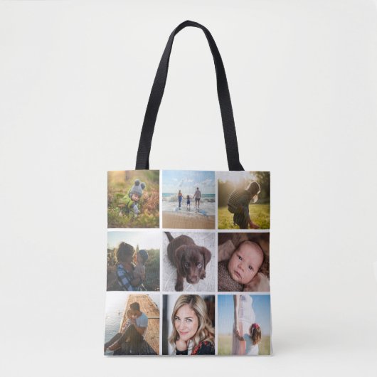 12 vierkante foto collage of Instagram foto Tote Bag (Voorkant)