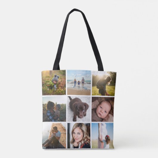 12 vierkante foto collage of Instagram foto Tote Bag (Achterkant)