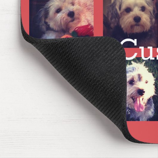 12 vierkante fotocollage met achtergrond van cayen muismat (Hoek)