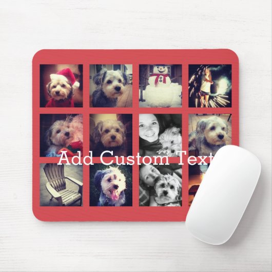 12 vierkante fotocollage met achtergrond van cayen muismat (Met muis)