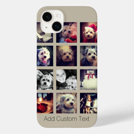 12 vierkante fotocollage met bovenlaag Case-Mate iPhone case (Achterkant)