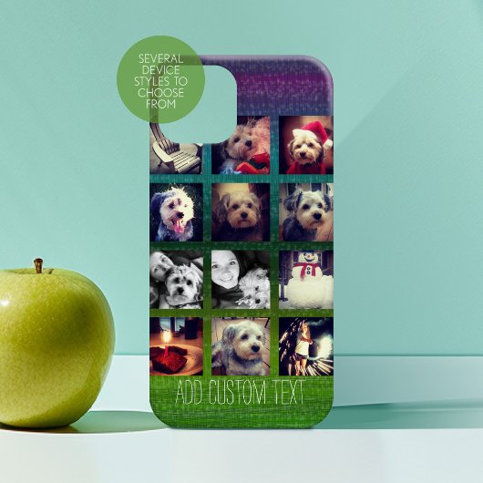 12 vierkante instagram fotocollage kleurig design Case-Mate iPhone case