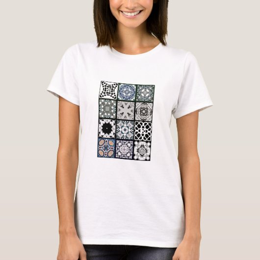 12 vierkante tegels t-shirt (Voorkant)