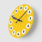 12 vlekken - Zwarte met Wit op Amber Ronde Klok (Hoek)