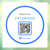 12" Volg ons op Facebook QR Code Blue Raamsticker (Vel 3)