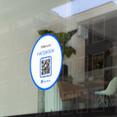 12" Volg ons op Facebook QR Code Blue Raamsticker