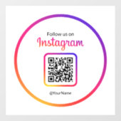 12" Volg Ons Op Instagram QR Code Gradiënt Raamsticker (Vel)