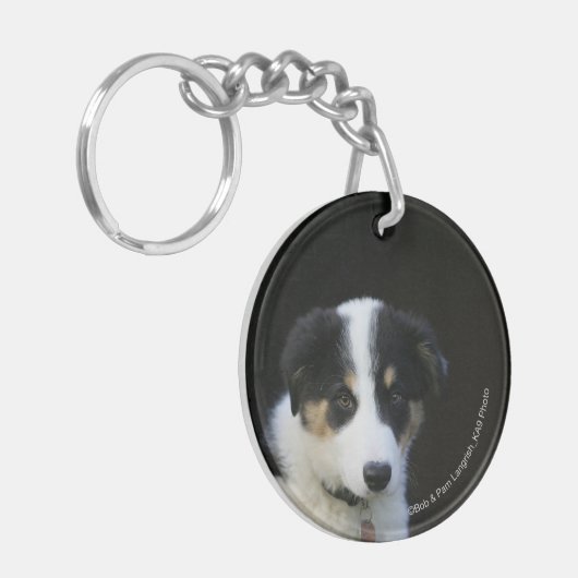 12 weken oude grenskraam sleutelhanger (Voorkant Links)