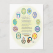 12 Wereldgodsdienstsymbolen en gebed Briefkaart (Voorkant)