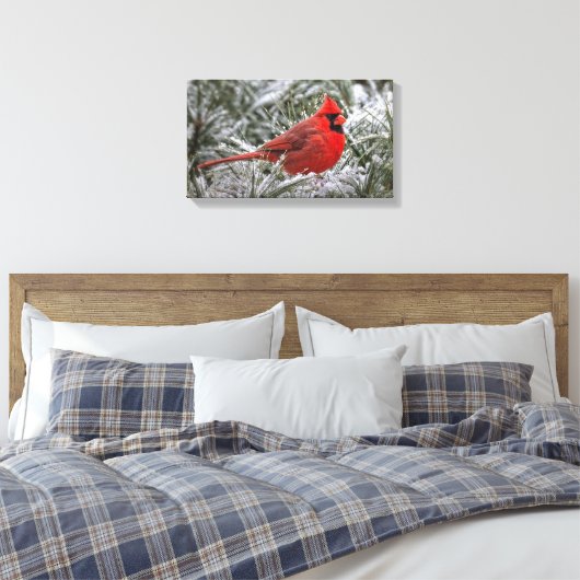 12 x12 Canvas De rode kardinaal (Insitu (Slaapkamer))