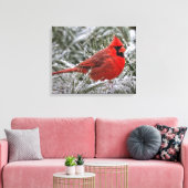 12 x12 Canvas De rode kardinaal Afdruk (Insitu (Woonkamer))