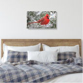 12 x12 Canvas De rode kardinaal Afdruk (Insitu (Slaapkamer))