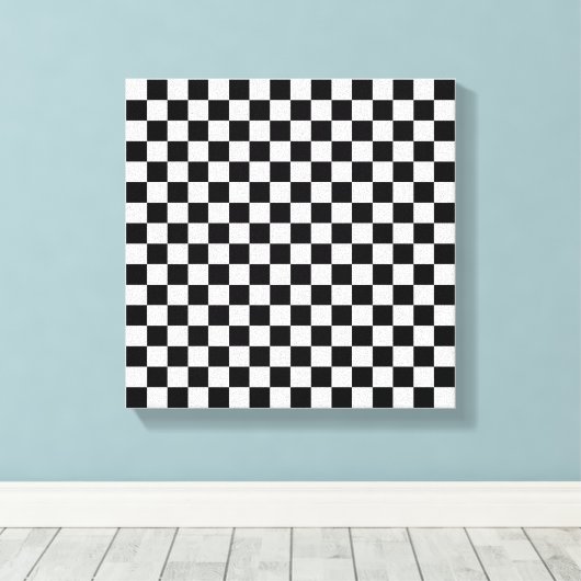 12"x 12", .75", Schaakbord 16x16 Canvas Afdruk (Insitu (Houten vloer))