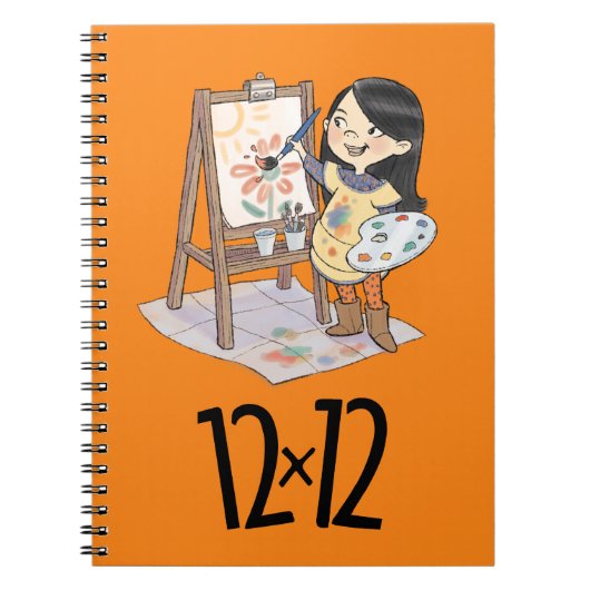 12 x 12 Painter Girl Spiral Notitieboek Sinaasappe (Voorkant)