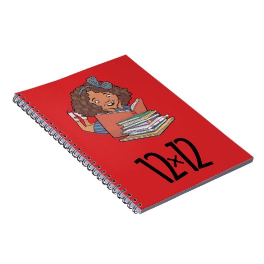 12 x 12 Reader Girl Spiral Notitieboek Red (Rechterzijde)