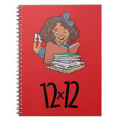 12 x 12 Reader Girl Spiral Notitieboek Red (Voorkant)