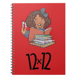 12 x 12 Reader Girl Spiral Notitieboek Red