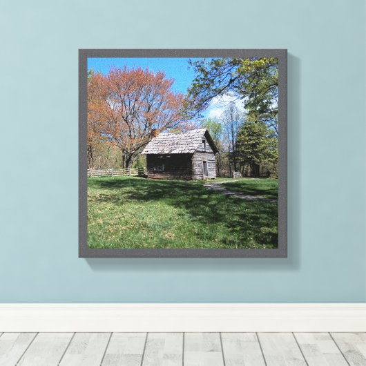 12"x 12"Rustieke Logcabine Canvas Afdruk (Insitu (Houten vloer))