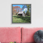 12"x 12"Rustieke Logcabine Canvas Afdruk (Insitu (Woonkamer))