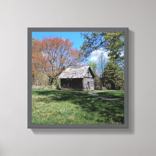 12"x 12"Rustieke Logcabine Canvas Afdruk