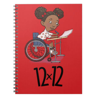 12 x 12 Schrijver Girl Spiral Notitieboek Red