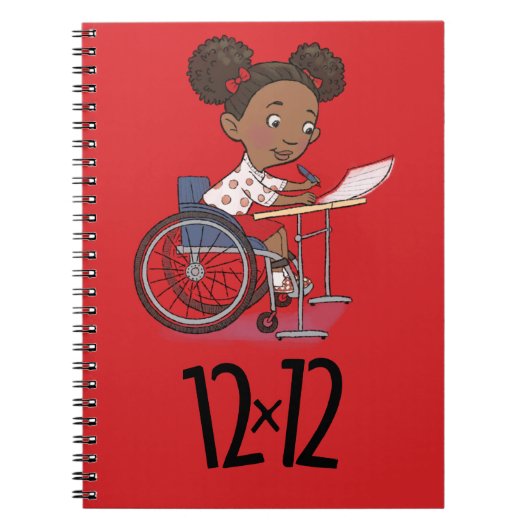 12 x 12 Schrijver Girl Spiral Notitieboek Red (Voorkant)