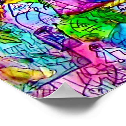 12"x 8"KLEURRIJK ABSTRACT ART-1 MATTE ART POSTER (Hoek)