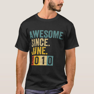 12 Year Old Awesome Since June 2010 12th Birthday  T-shirt
