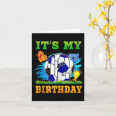 12 Year Old Boy Its My 12th Birthday Soccer Theme  Kaart (Gele Bloem)