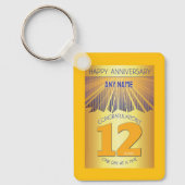 12 Year Sober Anniversary | Golden Ray 12 Step Sleutelhanger (Voorkant)