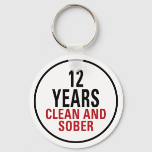 12 Years Clean and Sober Sleutelhanger