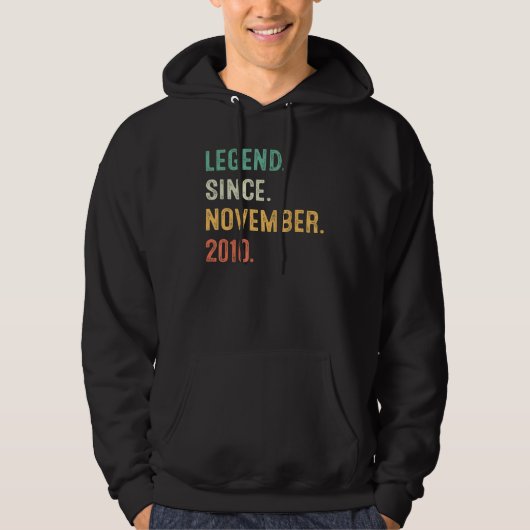 12 Years Old  12th Bday Boys Legend Since November Hoodie (Voorkant)