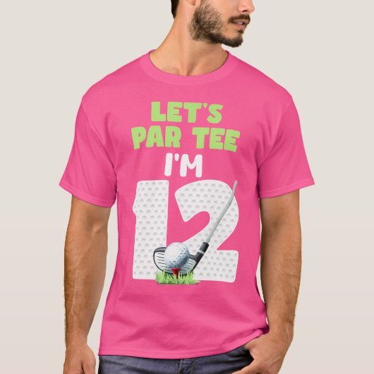 12 Years Old Golf Theme 12Th Birthday Sport Party T-shirt (Voorkant)