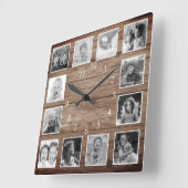 12 Zwart-wit fotokleurig koudhuishout Vierkante Klok (Hoek)